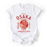 Osaka Octopus Graphic Tee, Japanese Street Art Shirt, Unisex Travel Top