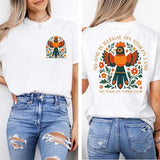 Native Land Awareness Shirt, Boho Bird Print Graphic Tee