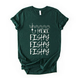 Here Fishy Fishy Shirt, Funny Fishing Tee, Unisex Fisherman Graphic Top