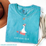 Firequacker Goose Patriotic Tee: Comfort Colors Fourth of July T-Shirt