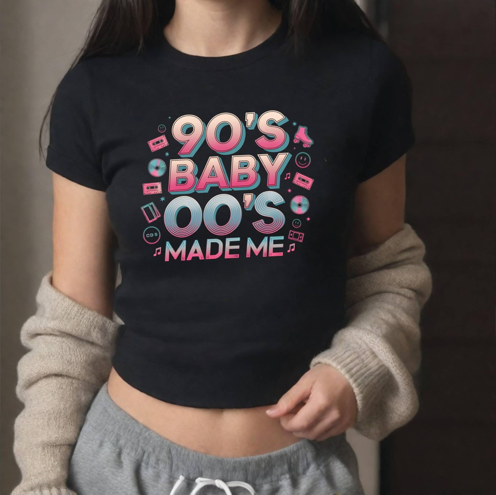 90's Baby 00's Made Me T-Shirt: Retro Y2K Style