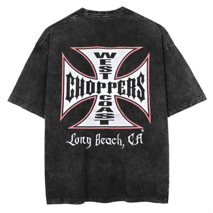 Retro West Coast Choppers Tee: Long Beach Wash T-Shirt