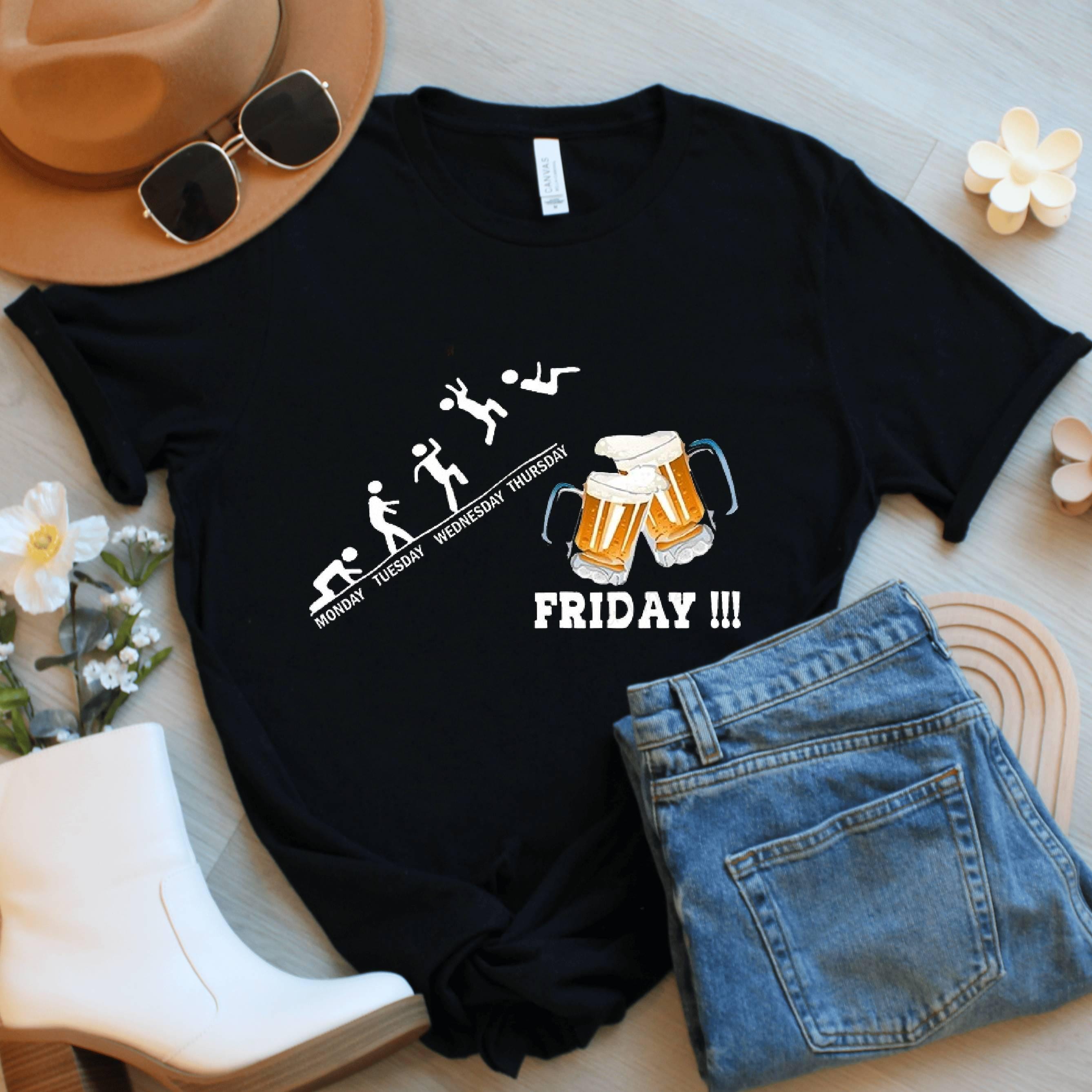 Funny Beer Skeleton Shirt, Unisex Drinking Tee, Friday Party Graphic T Shirt