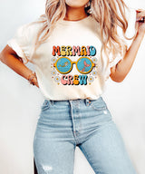 Mermaid Crew T-Shirt: Retro Beach Lover Tee