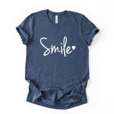 Smile Script Tee, Minimalist Typography Shirt, Unisex Graphic Top