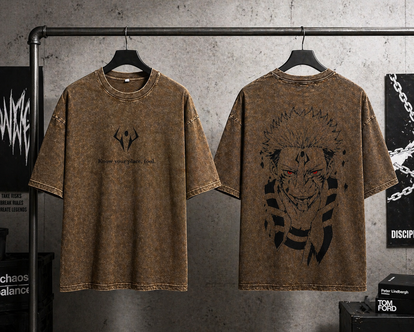 Sukuna Cursed King Vintage Washed T-Shirt – Anime Streetwear Tee