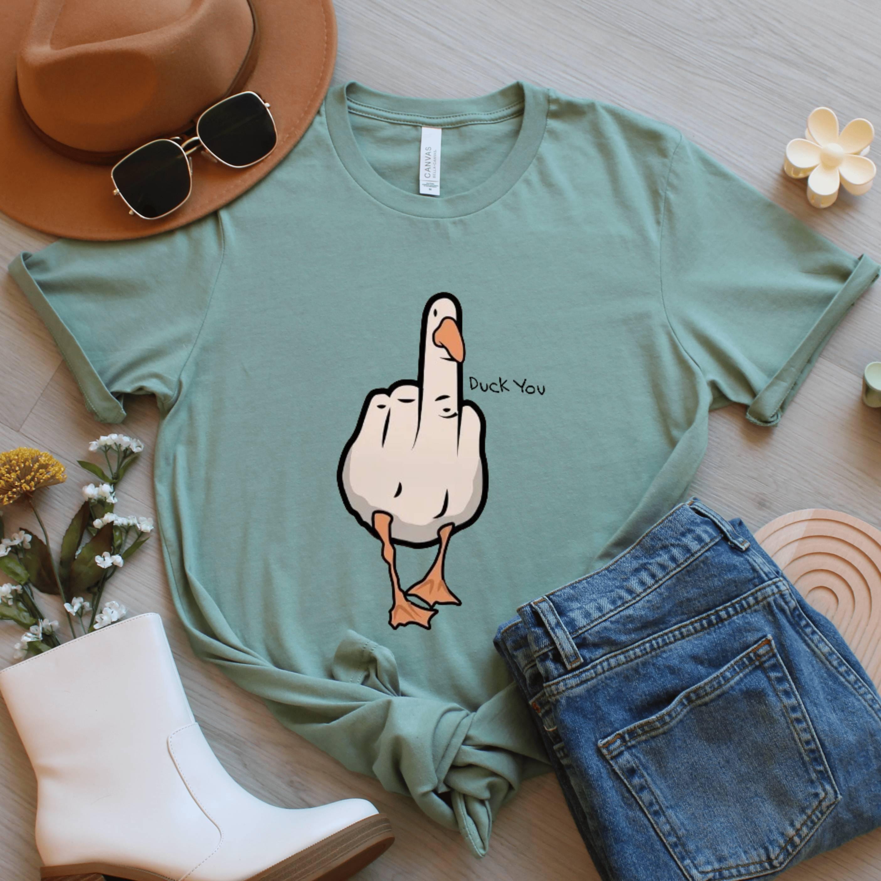 Duck You Shirt, Funny Sarcastic Graphic Tee, Offensive Humor Shirt, Casual Novelty Top