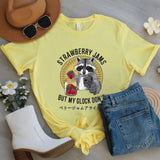 Funny Raccoon Strawberry Jam Graphic Tee: Japanese Meme Shirt