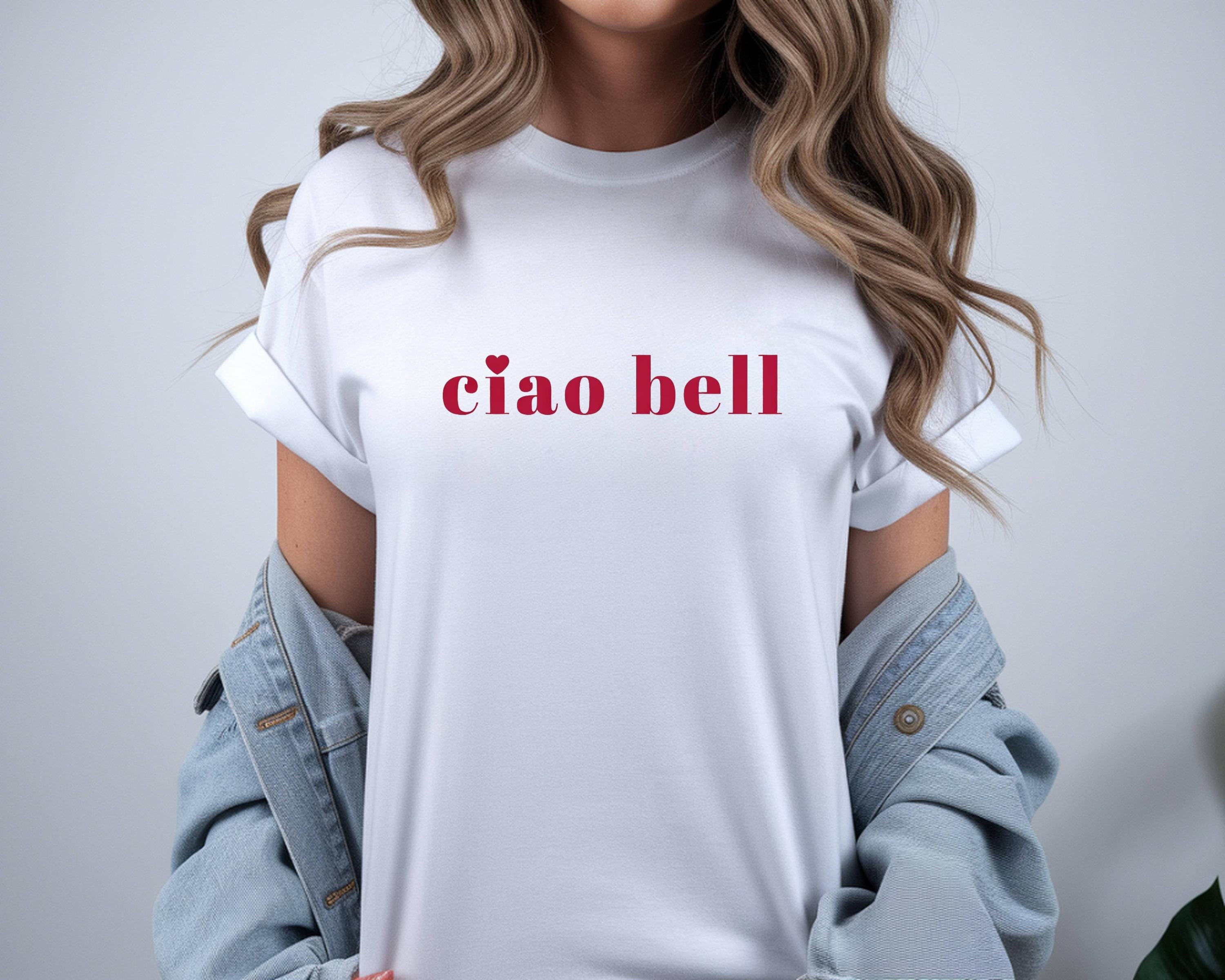 Ciao Bell Text T-Shirt, Italian Quote Minimalist Unisex Tee