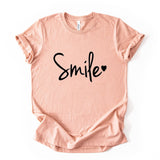 Smile Script Tee, Minimalist Typography Shirt, Unisex Graphic Top