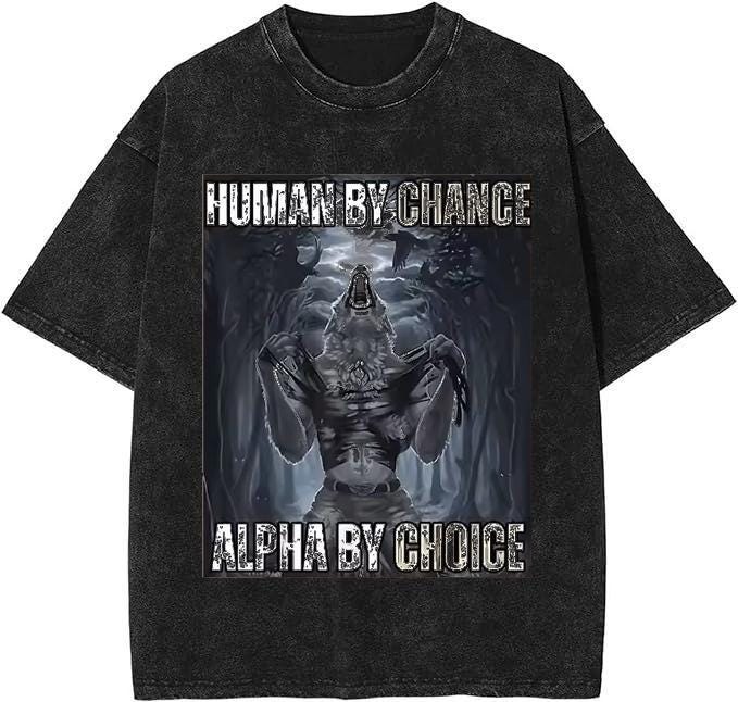 Human By Chance Alpha Wolf Graphic Tee - Mineral Wash T-Shirt