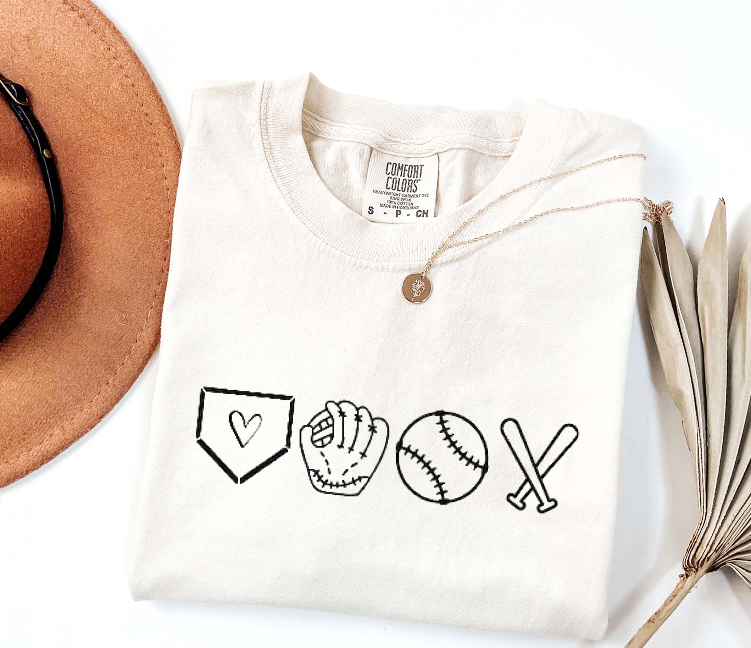 Baseball Icons Shirt, Minimalist Sports Graphic Tee