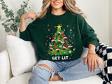 Funny Christmas Dog Sweatshirt, Get Lit Holiday Sweater, Unisex Graphic Xmas Top