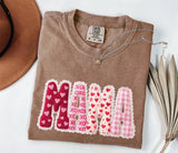 Mama Applique Graphic Tee, Valentines Pattern Shirt, Womens Graphic Top