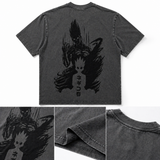 Gon Berserk Transformation T-Shirt – Dark Anime Streetwear Washed Black Tee