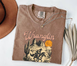 Funny Western Cowboy Shirt: Wranglin' Feral Children Graphic Tee