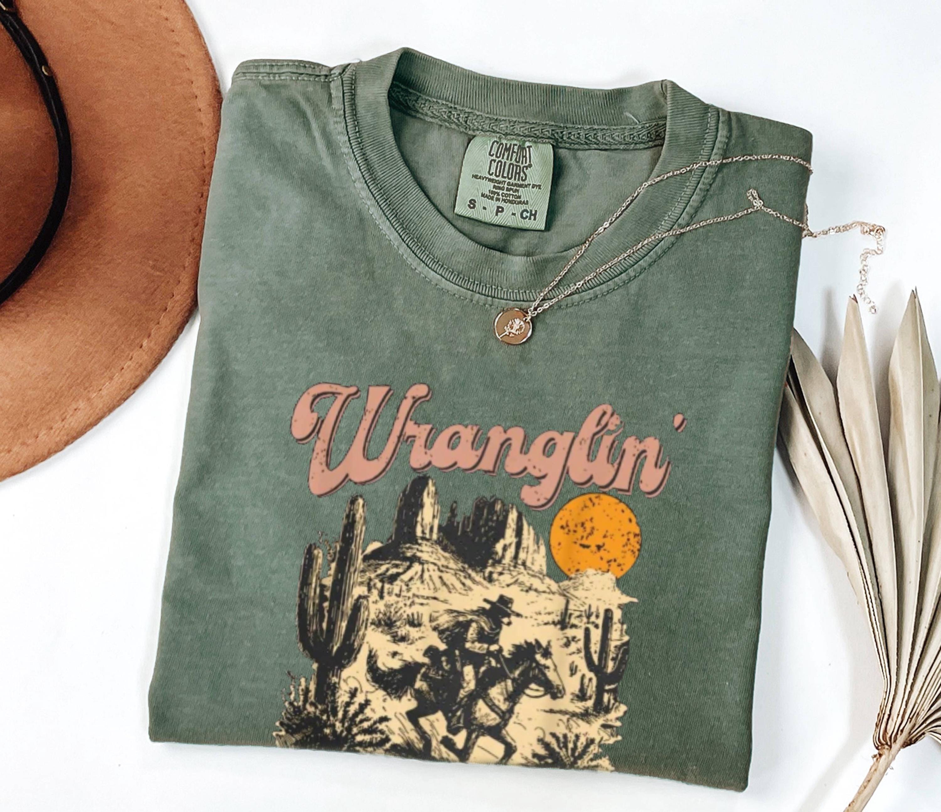 Funny Western Cowboy Shirt: Wranglin' Feral Children Graphic Tee