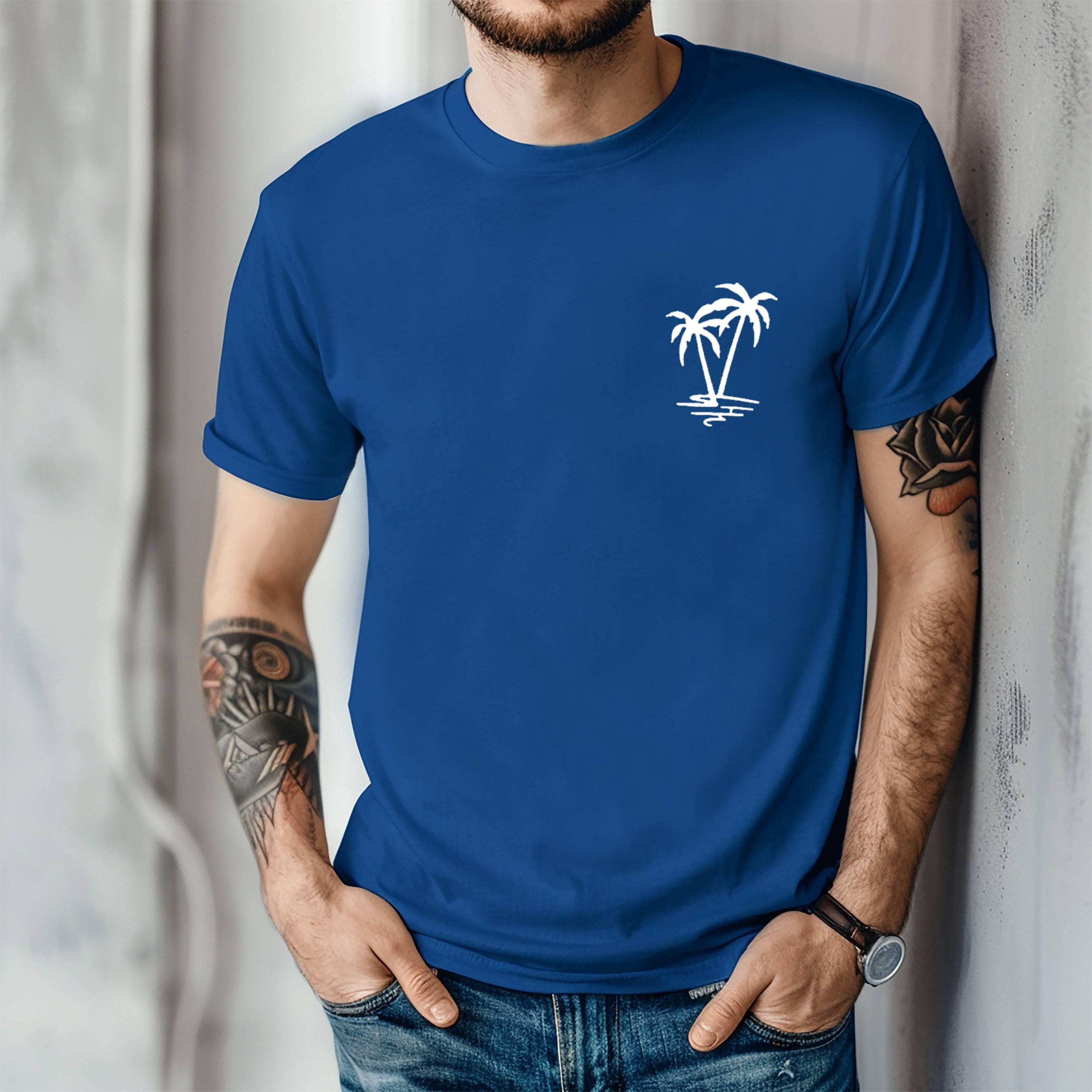 Minimal Palm Tree T Shirt Small Chest Graphic Tropical Summer Tee