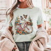 Vintage Bicycle Floral Shirt, Boho Graphic Tee, Butterfly Nature Shirt