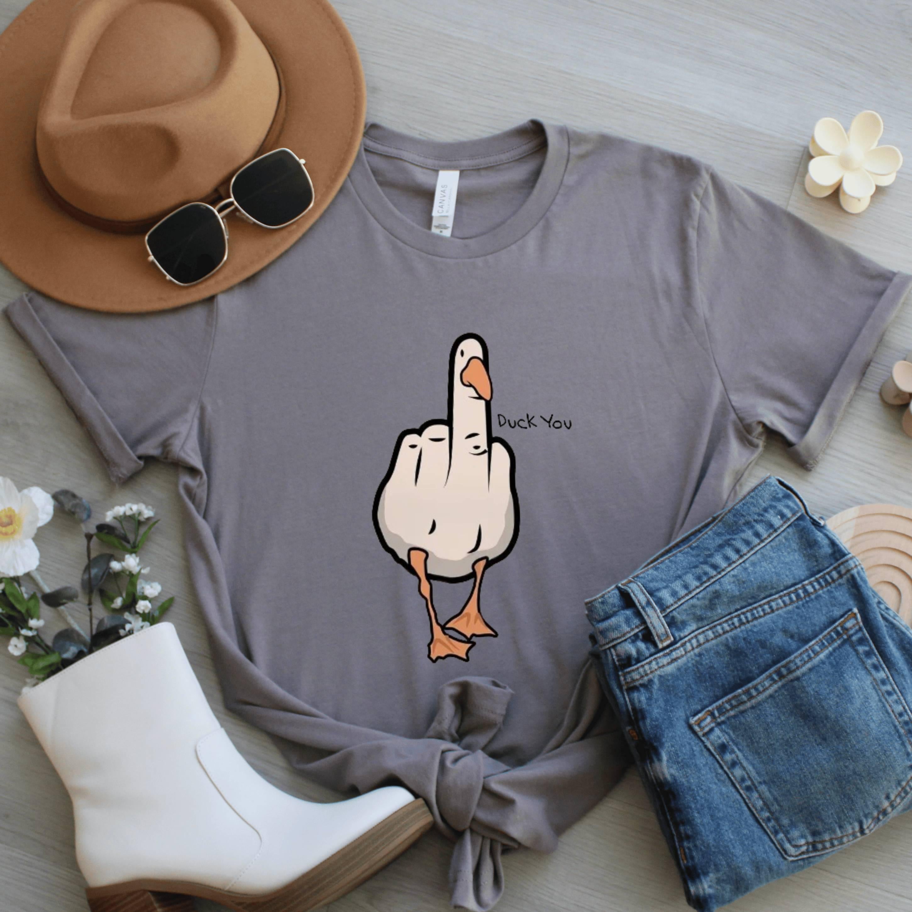 Duck You Shirt, Funny Sarcastic Graphic Tee, Offensive Humor Shirt, Casual Novelty Top