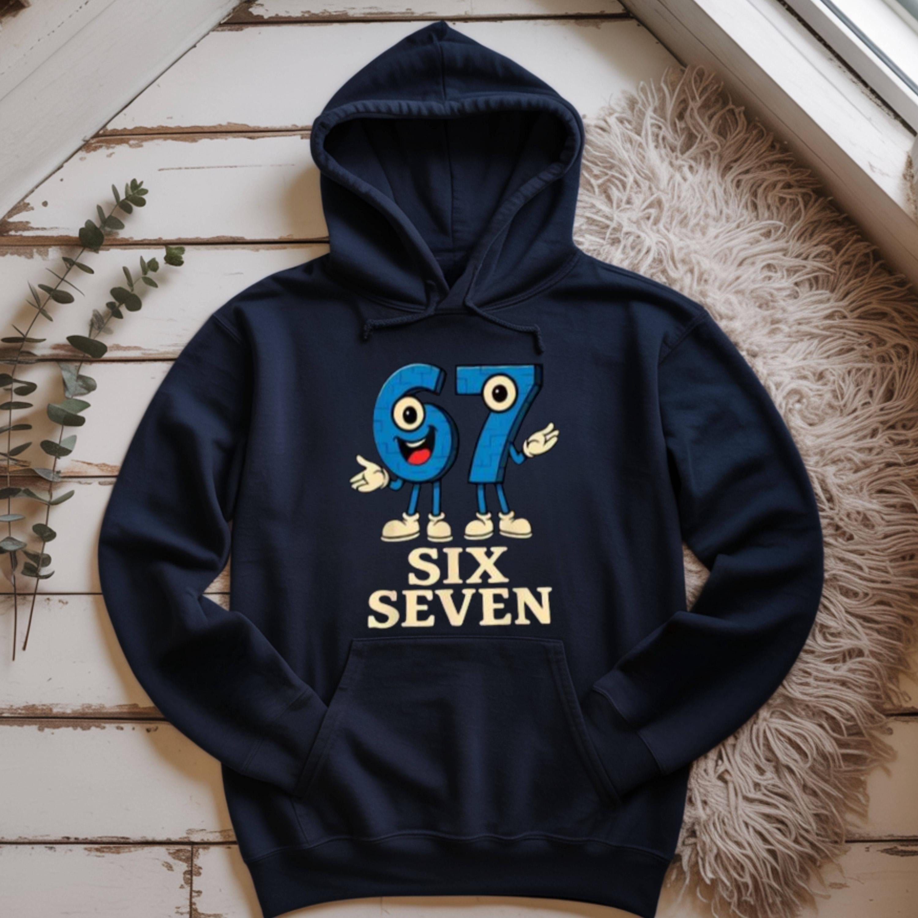 67 Graphic Hoodie, Unisex Number Hoodie, Casual Streetwear Sweatshirt