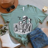 Still Alive Skeleton Coffee T-Shirt, Funny Halloween Tee