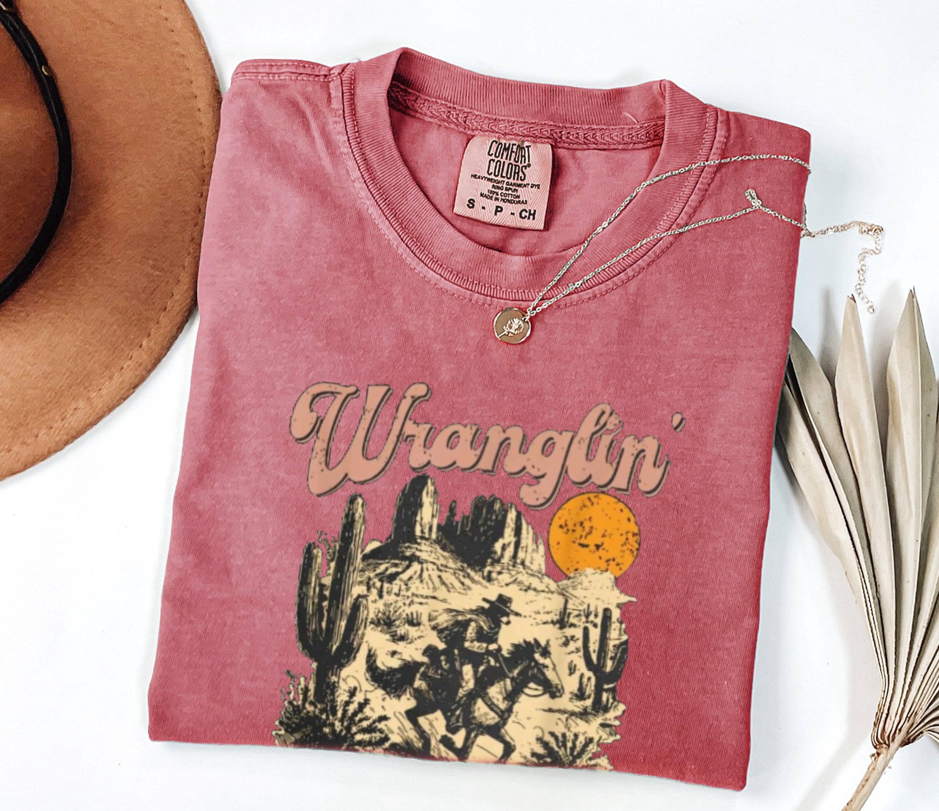 Funny Western Cowboy Shirt: Wranglin' Feral Children Graphic Tee