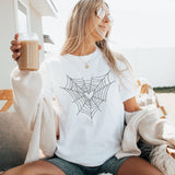 Spider Web Heart Graphic Tee, Spooky Fall Shirt