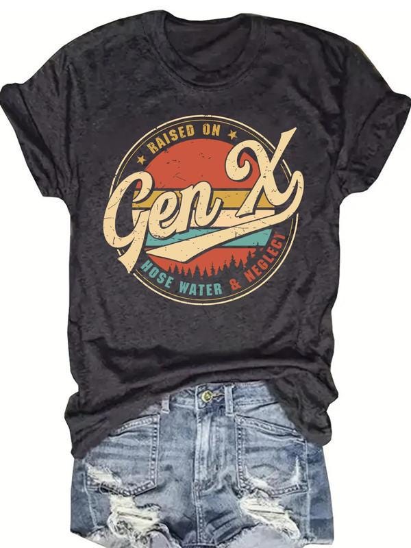Gen X Crew Neck Tee: Soft Cotton Blend Casual T-Shirt
