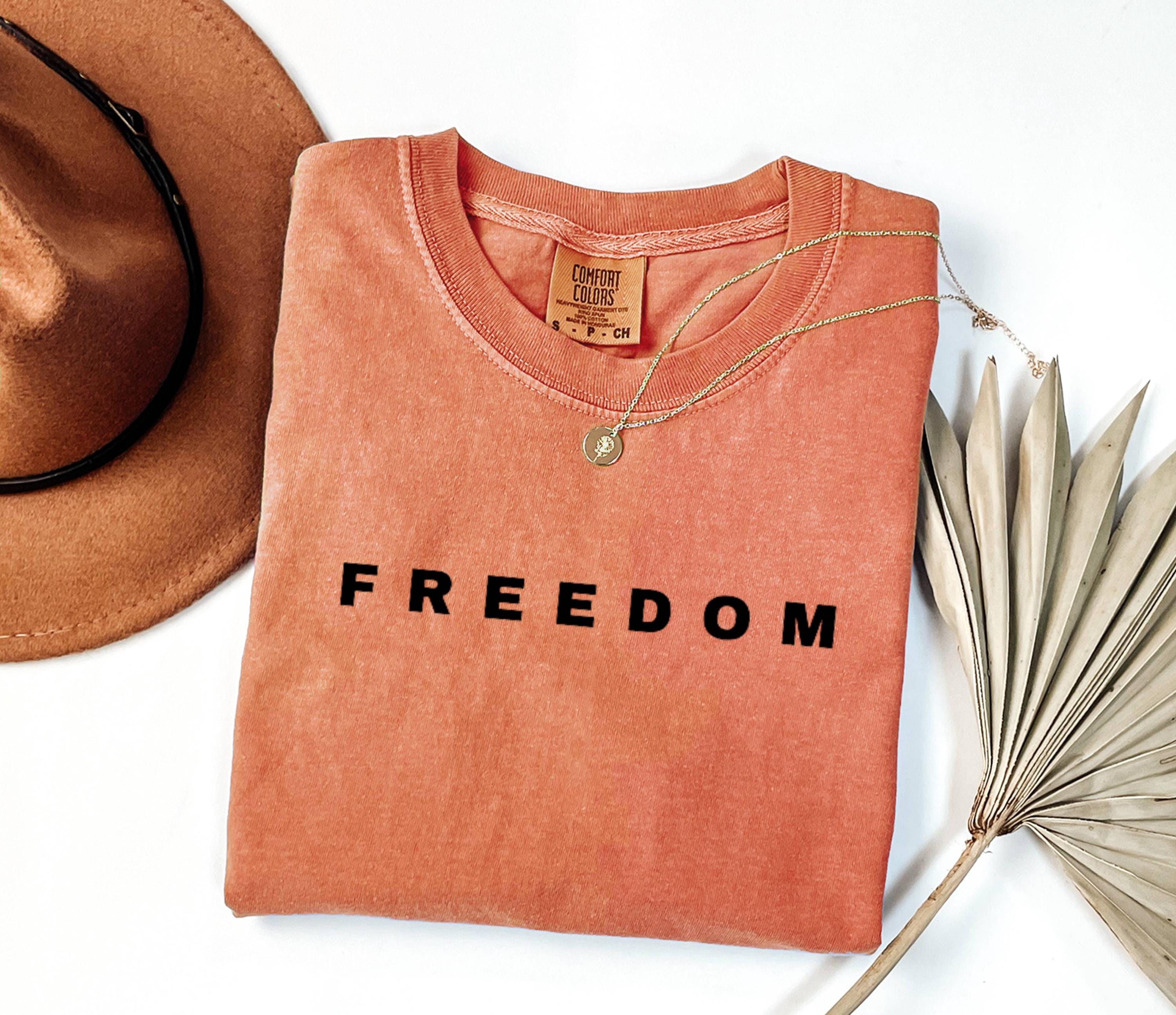 Freedom Graphic Tee, Minimalist Quote Shirt, Casual Unisex T Shirt