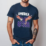 America USA Eagle Graphic T-Shirt Patriotic Fourth Of July Tee