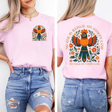 Native Land Awareness Shirt, Boho Bird Print Graphic Tee