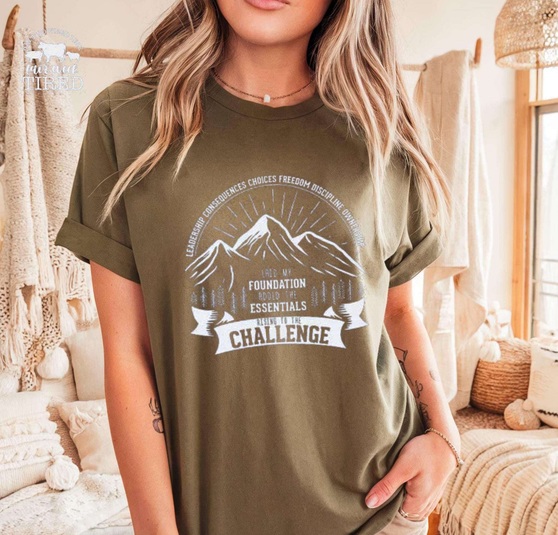 Challenge Mountain Graphic Tee: Inspirational Hiking Shirt