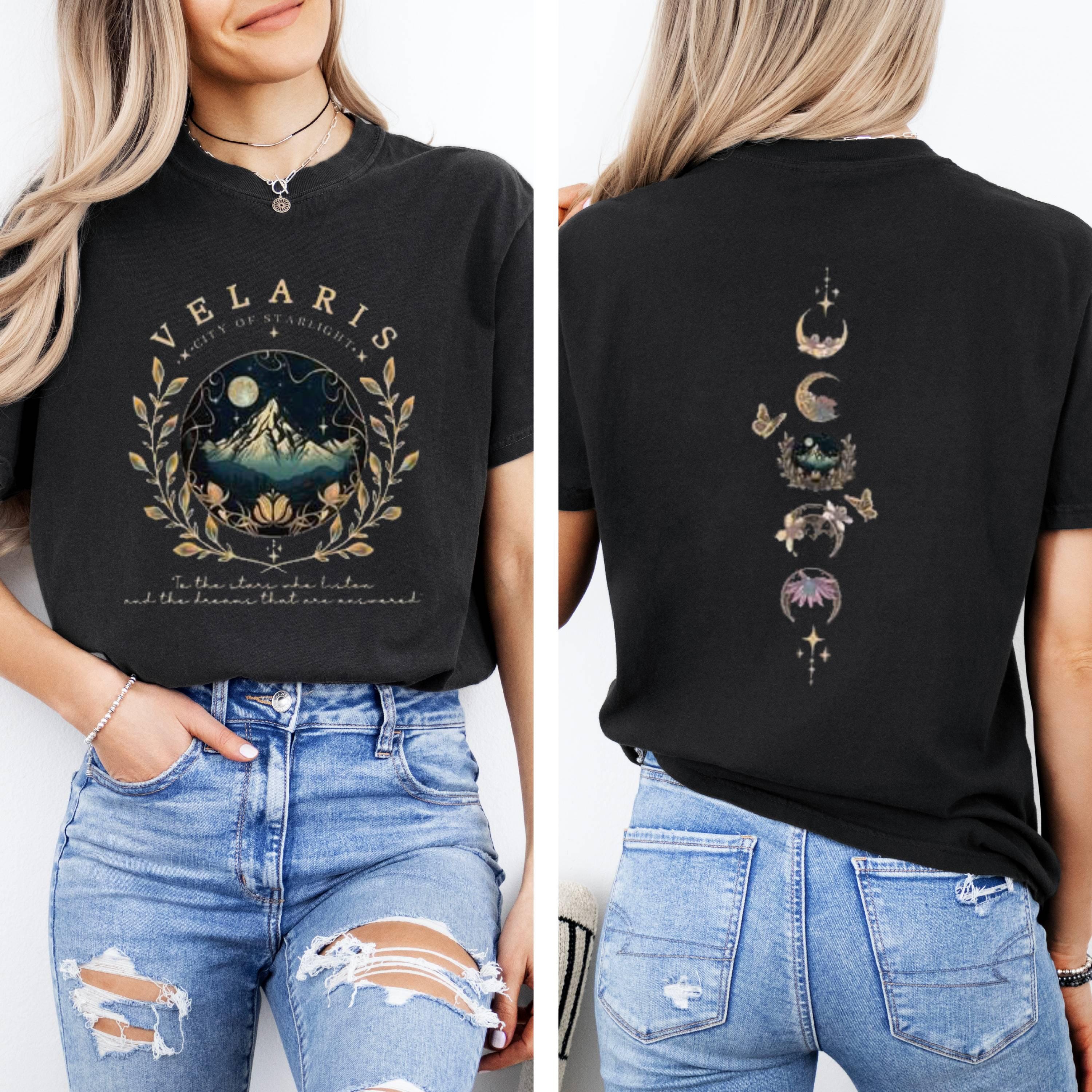Velaris Mountain Moon Graphic Tee: Night Court Bookish Shirt