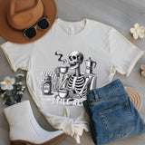Still Alive Skeleton Coffee T-Shirt, Funny Halloween Tee
