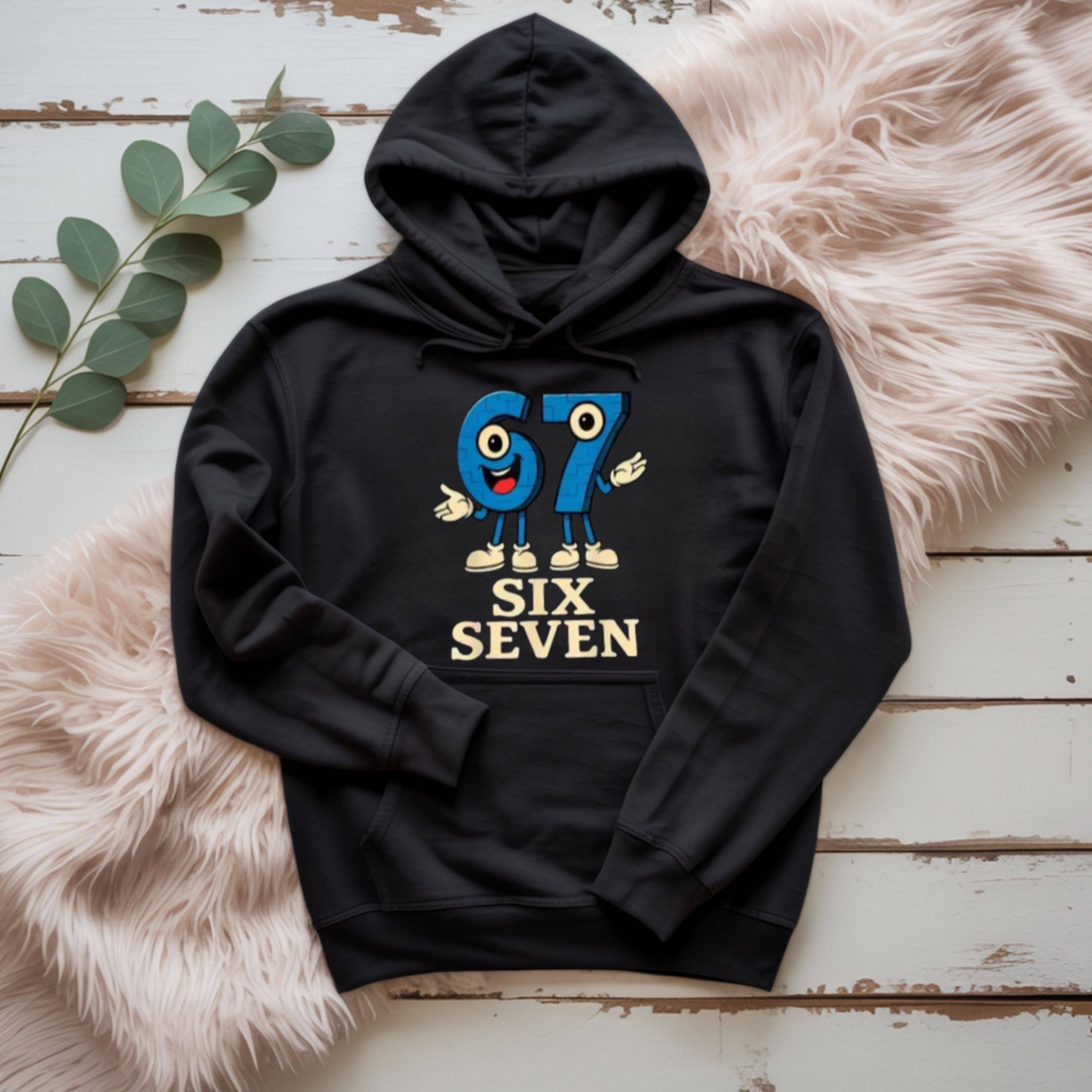 67 Graphic Hoodie, Unisex Number Hoodie, Casual Streetwear Sweatshirt