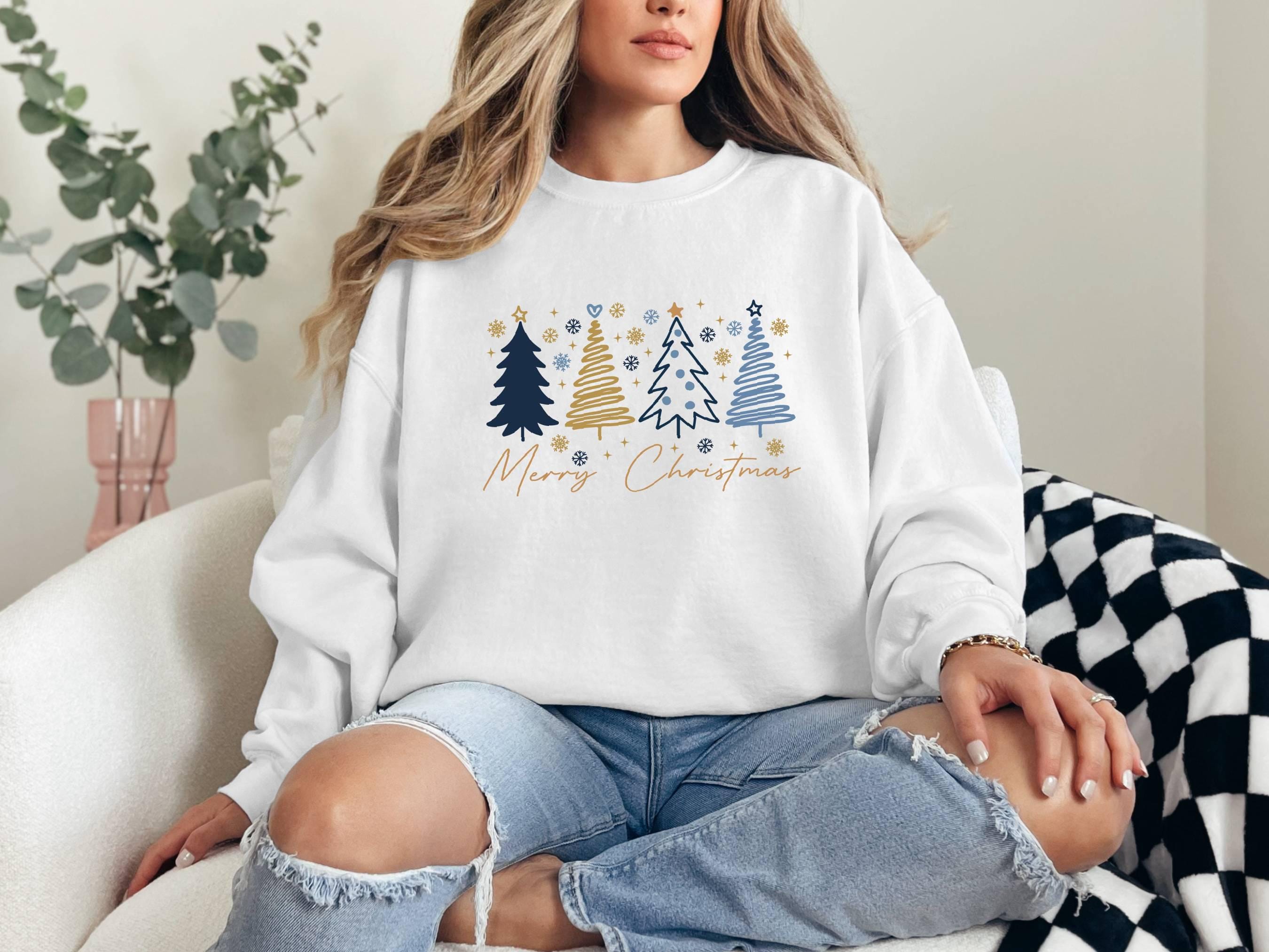 Christmas Tree Graphic Sweatshirt, Holiday Winter Sweatshirt, Cozy Seasonal Pullover