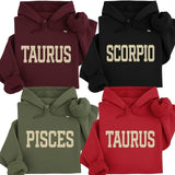 Zodiac Sign Hoodie, Unisex Astrology Hoodie, Minimal Horoscope Pullover
