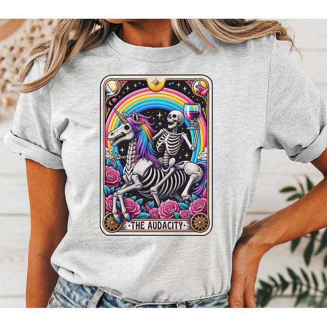 Audacity Skull Crew Neck T-Shirt: Everyday Wear, Spring Fashion