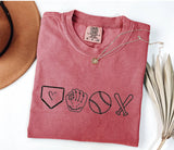 Baseball Icons Shirt, Minimalist Sports Graphic Tee