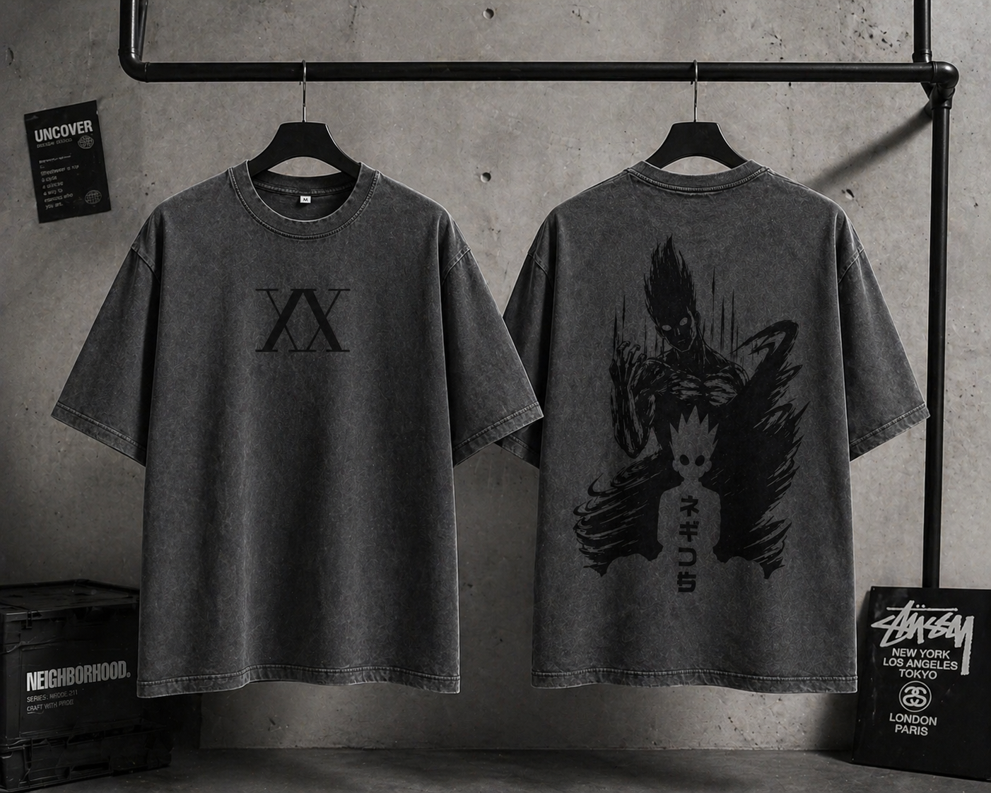Gon Berserk Transformation T-Shirt – Dark Anime Streetwear Washed Black Tee