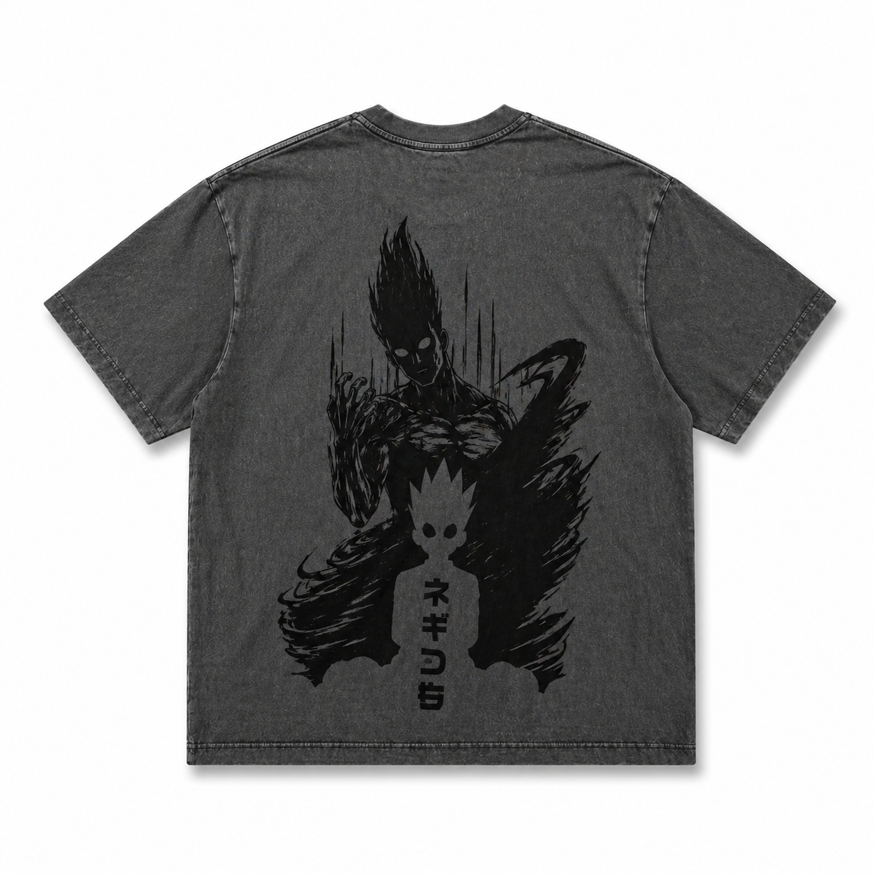 Gon Berserk Transformation T-Shirt – Dark Anime Streetwear Washed Black Tee