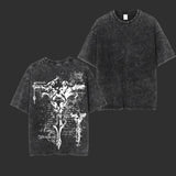 Blade Inscription Tee: Vintage Japanese Streetwear Wash T-Shirt