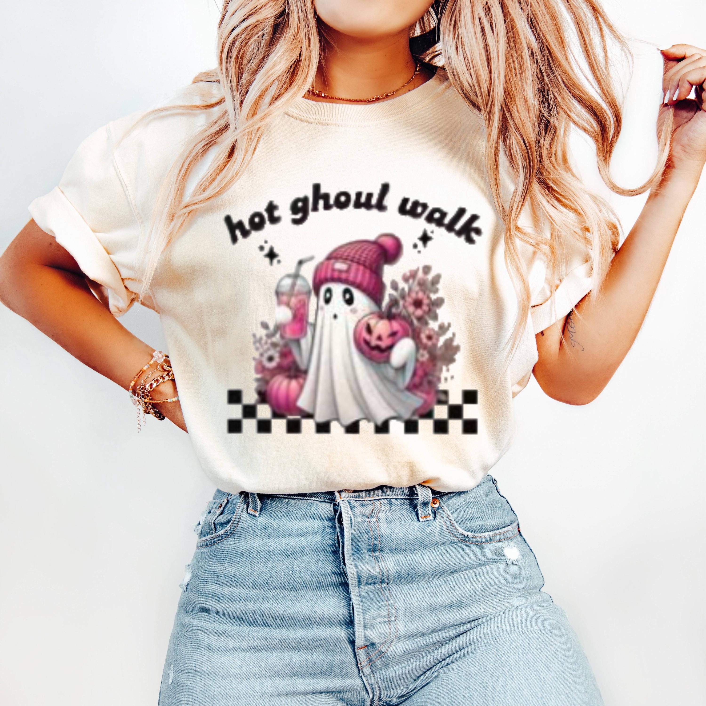 Hot Ghoul Walk Shirt, Funny Ghost Halloween Tee, Spooky Graphic T Shirt