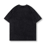 Retro Washed Cotton Graphic Tee: Dark Plan Have Faith Streetwear