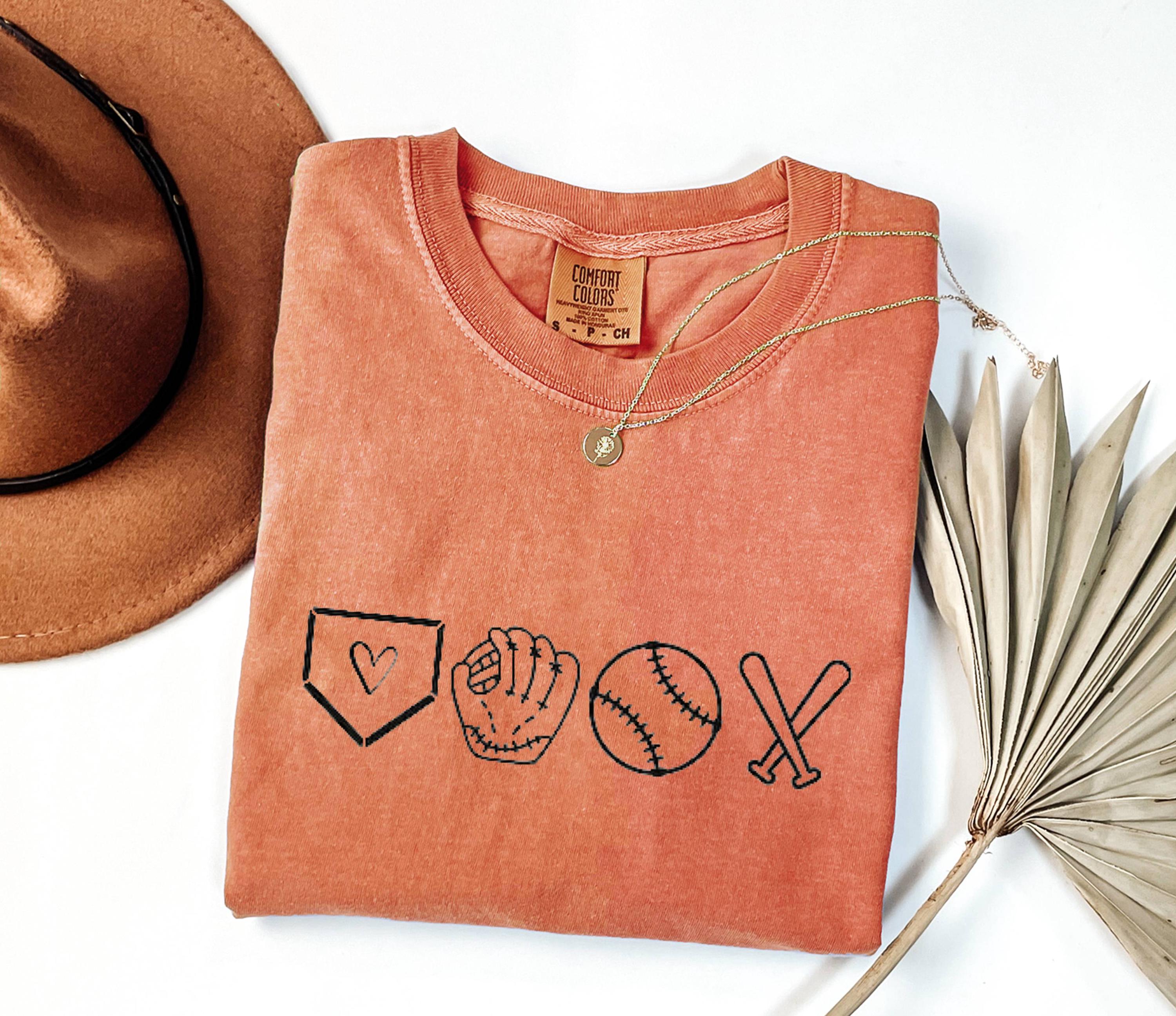 Baseball Icons Shirt, Minimalist Sports Graphic Tee