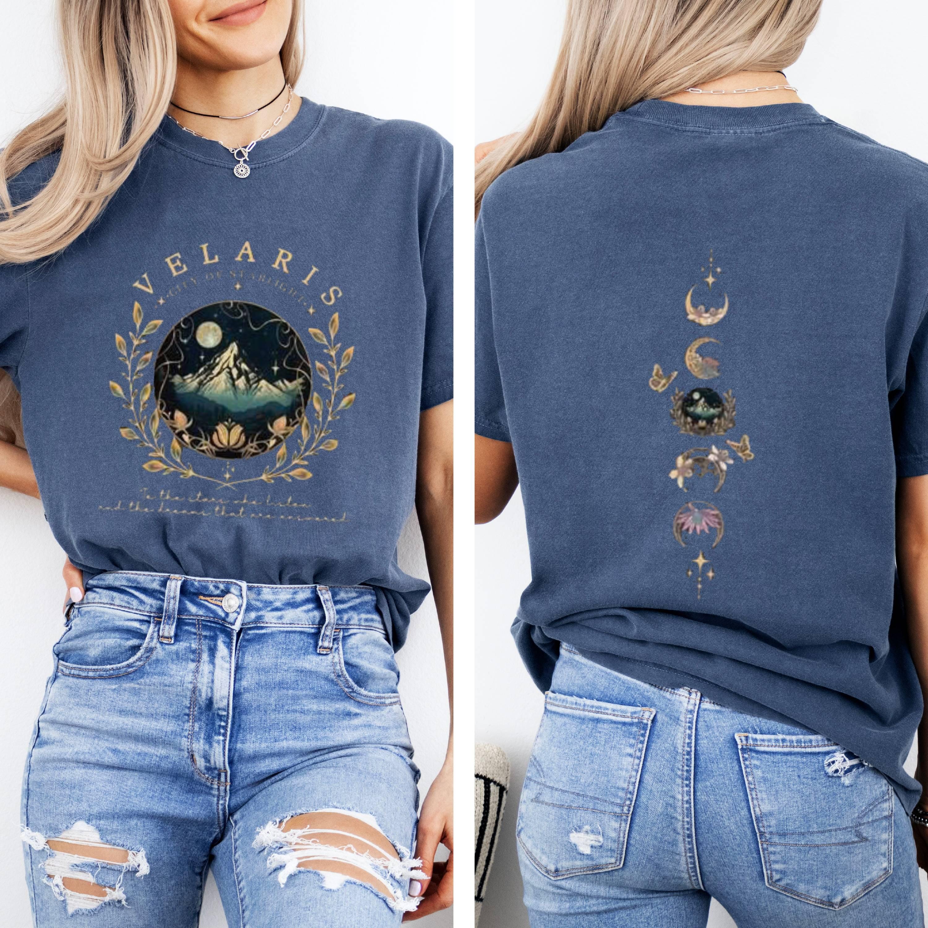Velaris Mountain Moon Graphic Tee: Night Court Bookish Shirt