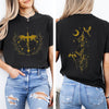 Dragon and Sword Graphic Tee: Vintage V-Neck Fantasy Shirt