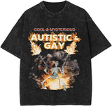 Autistic & Gay Skeleton Tee, Japanese Streetwear Style