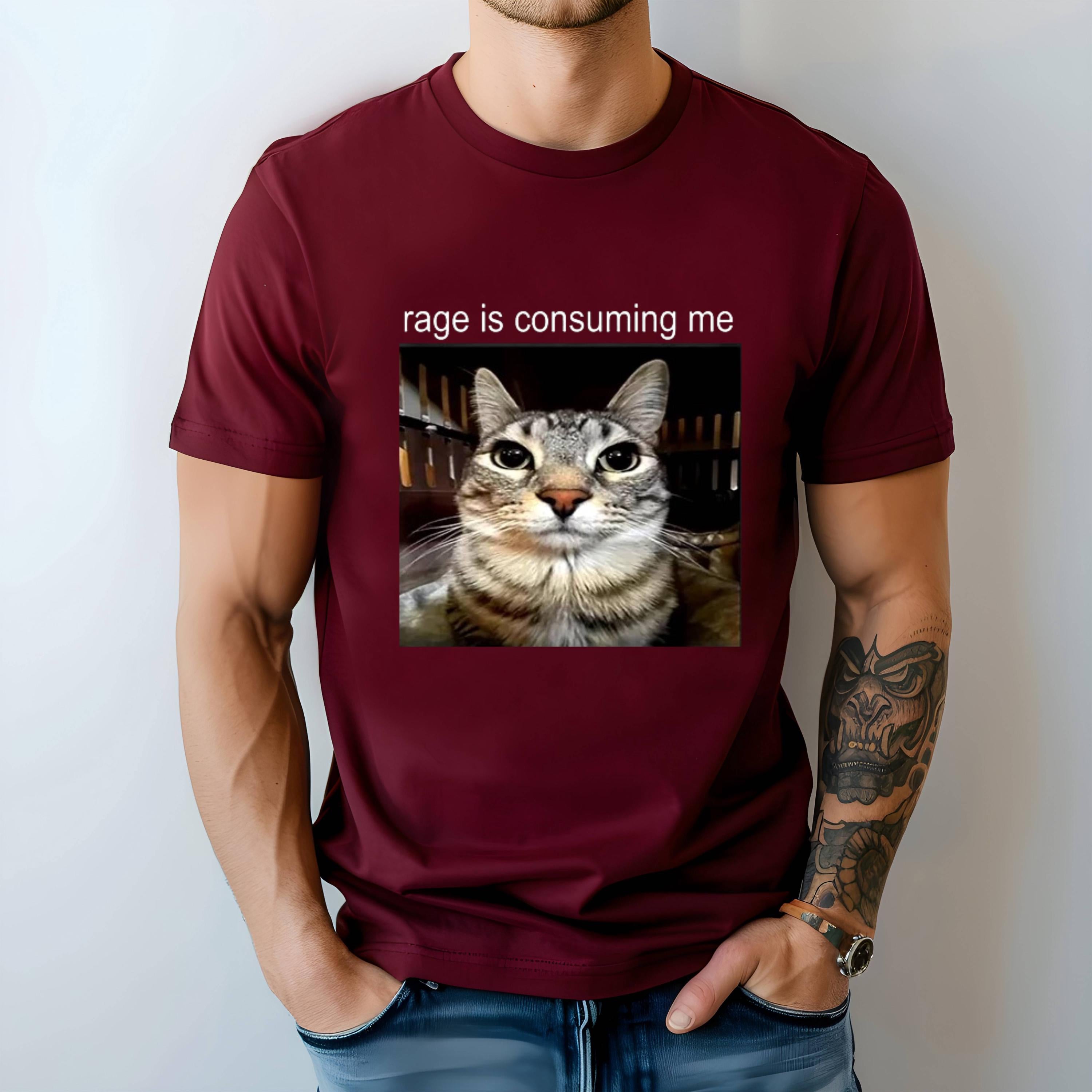 Rage Cat Meme Shirt: Funny Sarcastic Cat Lover Tee